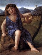 BELLINI, Giovanni Young Bacchus ffh oil on canvas